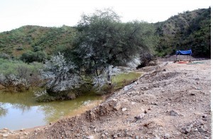Hace apenas unos días los afluentes del Río Sonora se contaminaron por filtraciones en los represos de operación minera en Cananea. Foto: Agencia Reforma