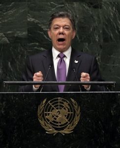 Juan Manuel Santos habló hoy ante la Asamblea General de las Naciones. Foto: AP