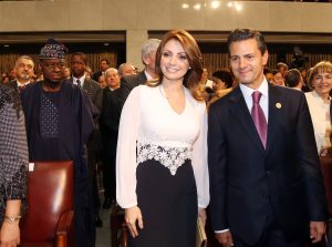 Angélica Rivera y el presidente Enrique Peña Nieto. Foto: Notimex