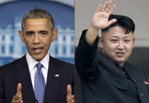 Este montaje muestra al presidente estadounidense Barack Obama, izquierda, y el lídernorcorano Kim Jong Un. Corea del Norte comparó a Obama con un "mono" y culpó a Estados Unidos por provocarle un apagón de internet. Foto: AP