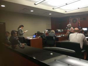 Aspecto de la audiencia en la Corte del Condado Maricopa para determinar el costo de las colegiaturas en los Colegios de Maricopa. Foto: Samuel Murillo