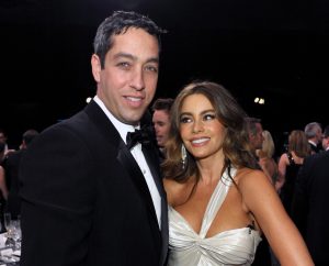 FILE - In this Jan. 27, 2013, file photo Nick Loeb, left, and Sofia Vergara pose in the audience at the 19th Annual Screen Actors Guild Awards at the Shrine Auditorium in Los Angeles. Vergara’s former fiance Loeb said in op-ed he’s written that he sued the “Modern Family” star to protect their frozen embryos because he longs to become a parent and doesn’t want the “two lives” he created to “be destroyed or sit in a freezer until the end of time.”(Photo by John Shearer/Invision/AP, File)