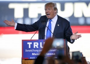 Republican presidential candidate Donald Trump speaks at a campaign rally, Wednesday, Dec. 16, 2015, in Mesa, Ariz. (AP Photo/Matt York)