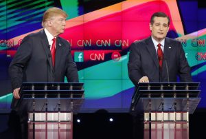 Donald Trump y Ted Cruz encabezan las preferencias de los republicanos rumbo a la candidatura presidencial. Foto: AP