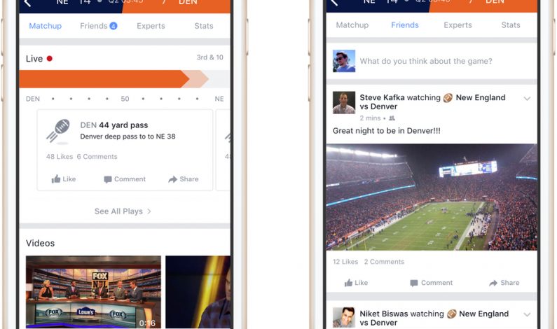 Facebook lanzará producto deportivo durante juegos de NFL