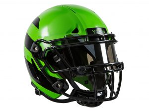 En la imagen el casco de fútbol americano ZERO1, que tendría una mayor capacidad para absorber impactos. Foto: AP