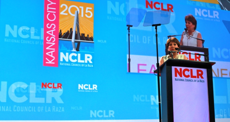 Janet Murguía, presidenta de NCLR durante el discurso de bienvenida a la Conferencia anual de la organización.