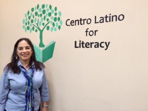 Mari Riddle, President & CEO for Centro Latino for Literacy has been at the helm of the organization for the past 5 years.  She brings a genuine passion for adult literacy and has been at the forefront of raising awareness about this issue. Foto: Mixed Voces