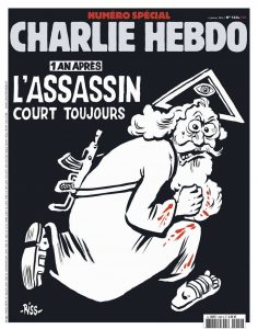 El número especial de Charlie Hebdo se pondrá a la venta en los quioscos franceses el próximo miércoles, la víspera del atentado de hace un año contra la publicación. Foto: Notimex